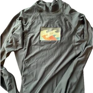 Billabong Gray Rash Guard with Wave Graphic
